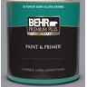 BEHR PREMIUM PLUS 1 qt. #N540-4 Silhouette Semi-Gloss Enamel Exterior Paint & Primer