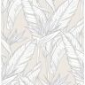 STACY GARCIA HOME Pearl Grey and Metallic Silver Birds of Paradise Vinyl Peel and Stick Wallpaper Roll (Covers 30.75 sq. ft.)