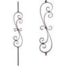 HOUSE OF FORGINGS Scrolls 44 in. x 0.5 in. Oil Rubbed Bronze Large Spiral Scroll Hollow Wrought Iron Baluster