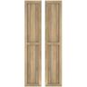 Ekena Millwork 10-1/2 in. W x 33 in. H Americraft 3-Board Exterior Real Wood 2 Equal Panel Framed Board and Batten Shutters Unfinished