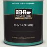 BEHR PREMIUM PLUS 1 qt. #MQ3-45 Looking Glass Semi-Gloss Enamel Exterior Paint & Primer