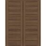 Belldinni Louver 72 in. x 83.25 in. Both Active Pecan Nutwood Wood Composite Double Prehung Interior Door