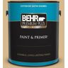 BEHR PREMIUM PLUS 1 gal. #BXC-34 Mineral Yellow Satin Enamel Exterior Paint & Primer