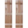 Dogberry Collections 14 in. x 60 in. Natural Cedar Board and Batten Traditional Shutters Pair Unfinished