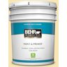 BEHR PREMIUM PLUS 5 gal. #370C-3 Sweet Corn Satin Enamel Low Odor Interior Paint & Primer