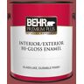 BEHR PREMIUM PLUS 1 gal. #M140-6 Circus Red Hi-Gloss Enamel Interior/Exterior Paint