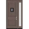 Steves & Sons Regency 51 in. x 96 in. 2P Plank Cavalier Speakeasy LHIS Ashwood Stain Fiberglass Prehung Front Door w/12in. Rain SL