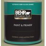 BEHR PREMIUM PLUS 1 qt. #410F-4 Mother Nature Semi-Gloss Enamel Exterior Paint & Primer