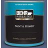 BEHR PREMIUM PLUS 1 qt. #MQ5-15 Award Night Satin Enamel Exterior Paint & Primer