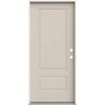 JELD-WEN 36 in. x 80 in. 2 Panel Euro Left-Hand/Inswing Primed Steel Prehung Front Door