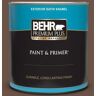 BEHR PREMIUM PLUS 1 qt. #N190-7 Moose Trail Satin Enamel Exterior Paint & Primer