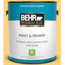 BEHR PREMIUM PLUS 1 gal. #P260-5 Yellow Jubilee Satin Enamel Low Odor Interior Paint & Primer