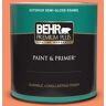 BEHR PREMIUM PLUS 1 qt. 210B-5 Tangerine Dream Semi-Gloss Enamel Exterior Paint & Primer