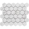 Merola Tile Flo 2 in. Hex White 11-1/8 in. x 12-5/8 in. Porcelain Mosaic Tile (10.0 sq. ft./Case)