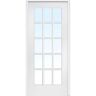 MMI Door 30 in. x 80 in. Right Handed Primed Composite Clear Glass 15 Lite True Divided Single Prehung Interior Door
