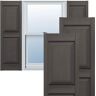 Ekena Millwork 14-3/4 in. x 31 in. Lifetime Vinyl Standard 2 Equal Raised Panel Shutters Pair Musket Brown