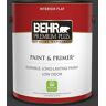 BEHR PREMIUM PLUS 1 gal. #T13-3 Black Lacquer Flat Low Odor Interior Paint & Primer