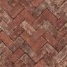 Herringbone Brick Rustic Red Design Matte Finish Vinyl on Non-Woven Non-Pasted Wallpaper Roll