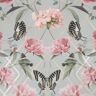 Botanical Trellis Grey and Pink Unpasted Removable Peelable Paper Wallpaper