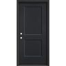 Masonite Performance Door System 36 in. x 80 in. Logan Right-Hand Inswing Black Smooth Fiberglass Prehung Front Door