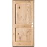 Krosswood Doors Rustic Knotty Alder 2-Panel Top Rail Arch Solid Wood Core Stainable Left-Hand Prehung Exterior Door