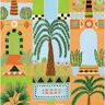 NextWall 30.75 sq. ft. Orange Tropical Facade Vinyl Peel and Stick Wallpaper Roll