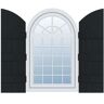 Ekena Millwork 14 in. x 94 in. Lifetime Vinyl Standard Four Board Joined w/ Archtop Board and Batten Shutters Pair Black