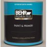 BEHR PREMIUM PLUS 1 qt. #BXC-16 City of Bridges Satin Enamel Exterior Paint & Primer