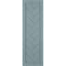 Ekena Millwork 12 in. x 31 in. PVC Single Panel Herringbone Modern Style Fixed Mount Board and Batten Shutters Pair in Peaceful Blue