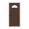 JELD-WEN 36 in. x 80 in. Fan Lite Dark Chocolate Painted Steel Prehung Right-Hand Inswing Front Door w/Brickmould