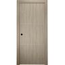 Belldinni 30 in. x 80 in. Viola 2H Shambor Finished Aluminum Strips Right-Hand Solid Core Composite Single Prehung Interior Door