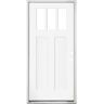 Steves & Sons 32 in. x 80 in. Legacy 3 Lite Toplite Clear Glass Left Hand Inswing White Primed Fiberglass Prehung Front Door