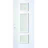 Stanley 32 in. x 80 in. Marjorie Satin Opaque 3 Lite Painted White Right-Hand Inswing Steel Prehung Front Door