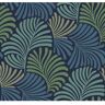 Scott Trousdale Blue Navy Matte Fanning Flora Non-Pasted Non-Woven Paper Wallpaper