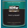 BEHR PREMIUM PLUS 1 qt. #MQ4-54 Coastal Jetty Semi-Gloss Enamel Exterior Paint & Primer