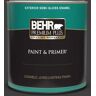 BEHR PREMIUM PLUS 1 qt. #N510-7 Blackout Semi-Gloss Enamel Exterior Paint & Primer