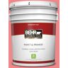 BEHR PREMIUM PLUS 5 gal. #140B-5 Flamingo Dream Flat Low Odor Interior Paint & Primer