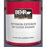 BEHR PREMIUM PLUS 1 gal. #S550-6 Mysterious Night Hi-Gloss Enamel Interior/Exterior Paint