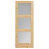 Masonite 36 in. x 84 in. Knotty Pine Veneer 3-Lite Equal Solid Wood Interior Barn Door Slab