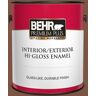 BEHR PREMIUM PLUS 1 gal. #ECC-54-3 Wild Stallion Hi-Gloss Enamel Interior/Exterior Paint