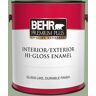 BEHR PREMIUM PLUS 1 gal. #S390-4 Roof Top Garden Hi-Gloss Enamel Interior/Exterior Paint