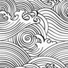 RoomMates 28.29 sq. ft. Asian Waves Peel and Stick Wallpaper