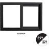 Ply Gem 71.5 in. x 35.5 in. Select Series Left Hand Horizontal Sliding Vinyl Black Window with White Int, HPSC Glass and Screen