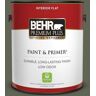 BEHR PREMIUM PLUS 1 gal. #BXC-06 Amazon Foliage Flat Low Odor Interior Paint & Primer