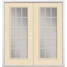 Masonite 72 in. x 80 in. Golden Haystack Steel Prehung Left-Hand Inswing 15-Lite Clear Glass Patio Door Vinyl Frame Brickmold