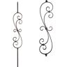 HOUSE OF FORGINGS Scrolls 44 in. x 0.5 in. Satin Black Large Spiral Scroll Hollow Wrought Iron Baluster