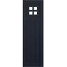 Ekena Millwork 18 in. x 38 in. True Fit San Antonio Mission Style Fixed Mount Flat Panel PVC Shutters Pair in Starless Night Blue