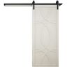 VeryCustom 30 in. x 84 in. The Hollywood Primed Wood Sliding Barn Door with Hardware Kit in Black