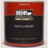 BEHR PREMIUM PLUS 1 qt. #PR-W11 Patience Flat Exterior Paint & Primer