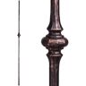 HOUSE OF FORGINGS Tuscan Round Hammered 44 in. x 0.5625 in. Oil Rubbed Bronze Single Knuckle Solid Wrought Iron Baluster